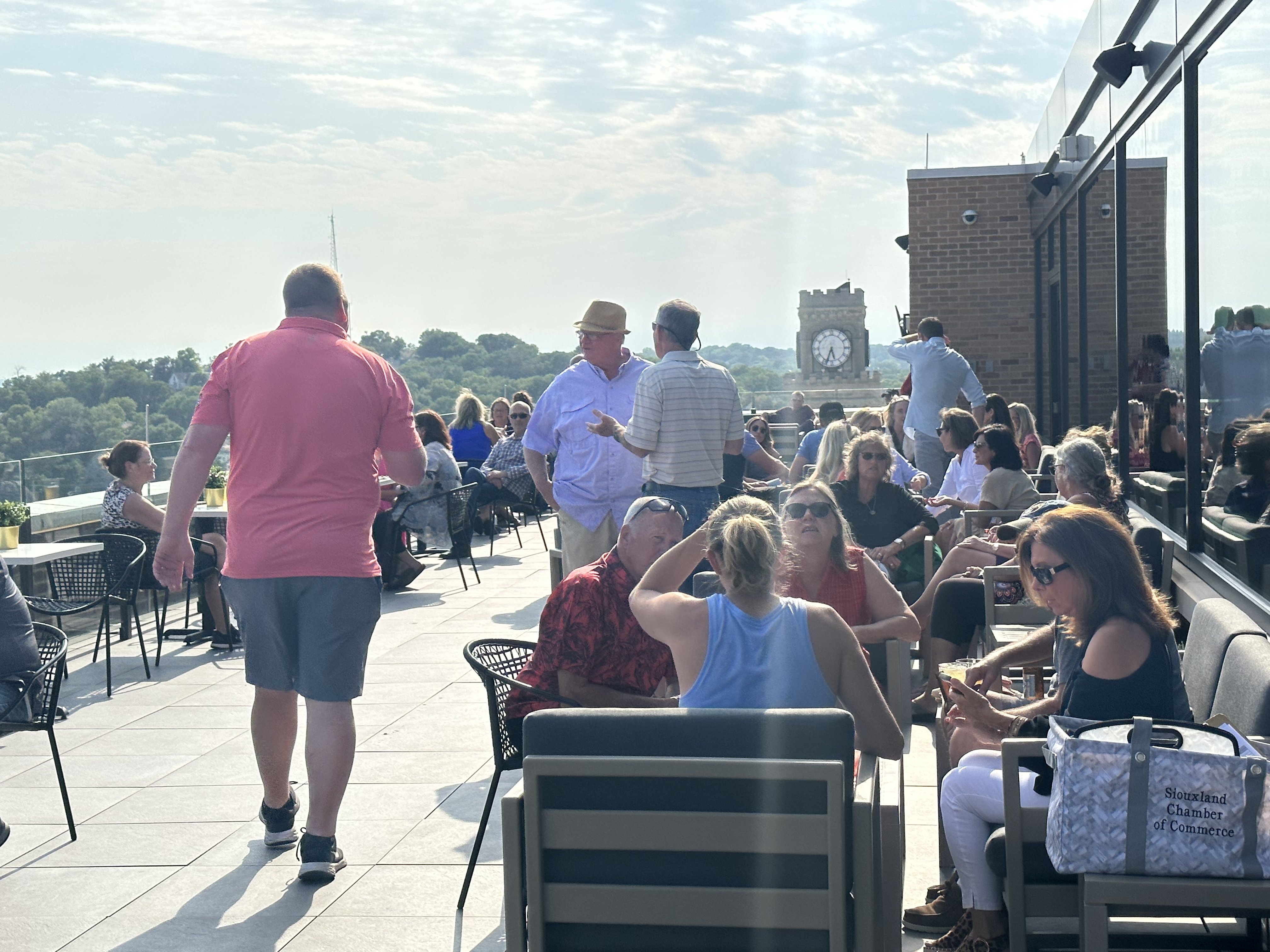 Packed hotel lobby during activation event