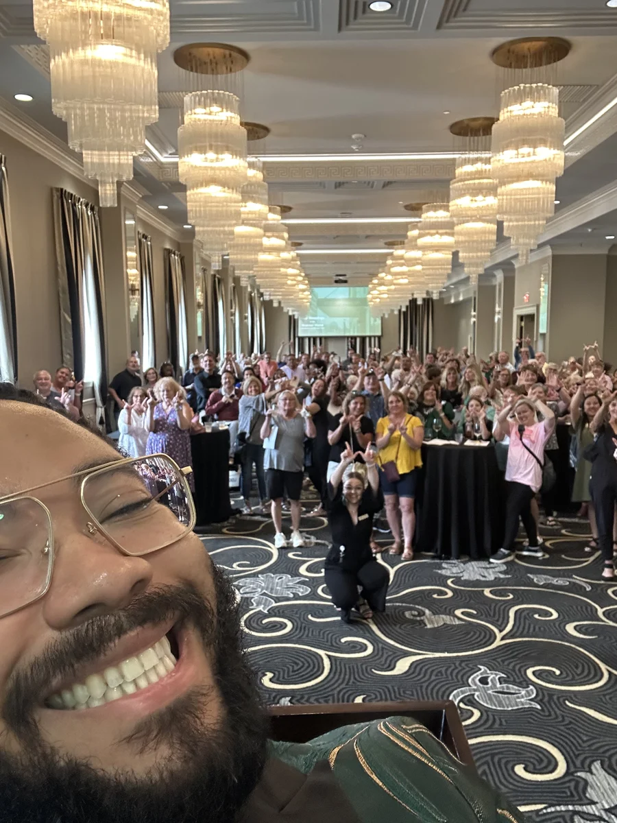 Team at community event